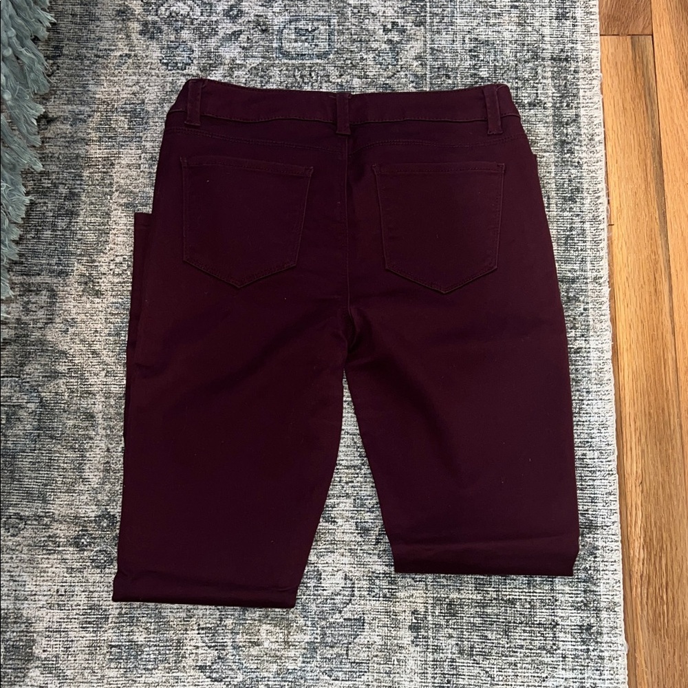 Design Lab Lord & Taylor Maroon Jeans - Picture 3 of 4